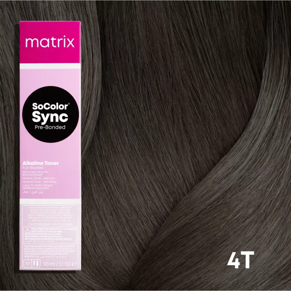 Matrix Matrix SoColor Sync Pre-Bonded 4T – 90 ml | Demi-Permanente Haarkleuring Donkerbruin Titanium