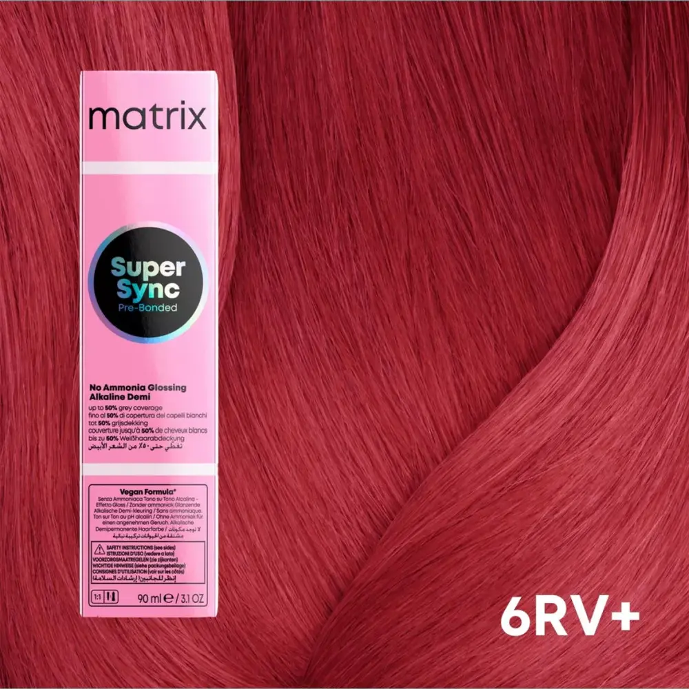 Matrix Matrix Super Sync Pre-Bonded 6RV+ – 90 ml | Demi-Permanente Haarkleuring Medium Rood-Violet