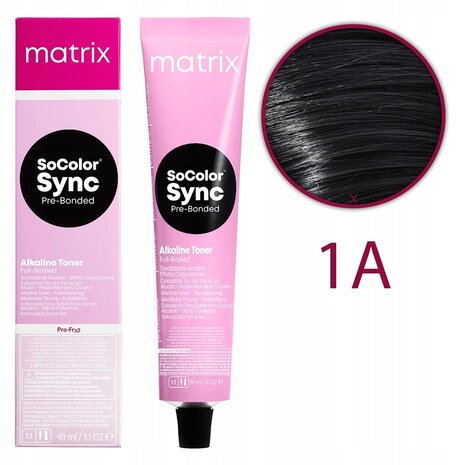 Matrix Matrix SoColor Sync Pre-Bonded 1A – 90 ml | Demi-Permanente Haarkleuring Blauw-Zwart As