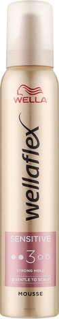 Wella Wellaflex Mousse Sensitive Strong Hold – 200 ml | Sterke Fixatie en Zachte Verzorging voor Gevoelig Haar Wella Wellaflex Mousse Sensitive Strong Hold – 200 ml | Sterke Fixatie en Zachte Verzorging voor Gevoelig Haar