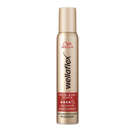 Wella Wellaflex Heat & UV Protection Ultra Sterk 5 Mousse 200 ml Wella Wellaflex Heat & UV Protection Ultra Sterk 5 Mousse 200 ml