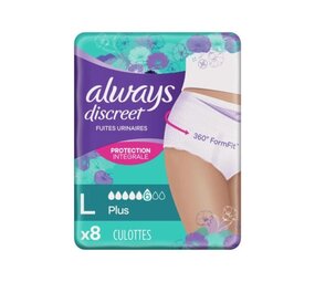 Always Always Discreet Incontinentiebroekjes Plus L 0% – 8 stuks