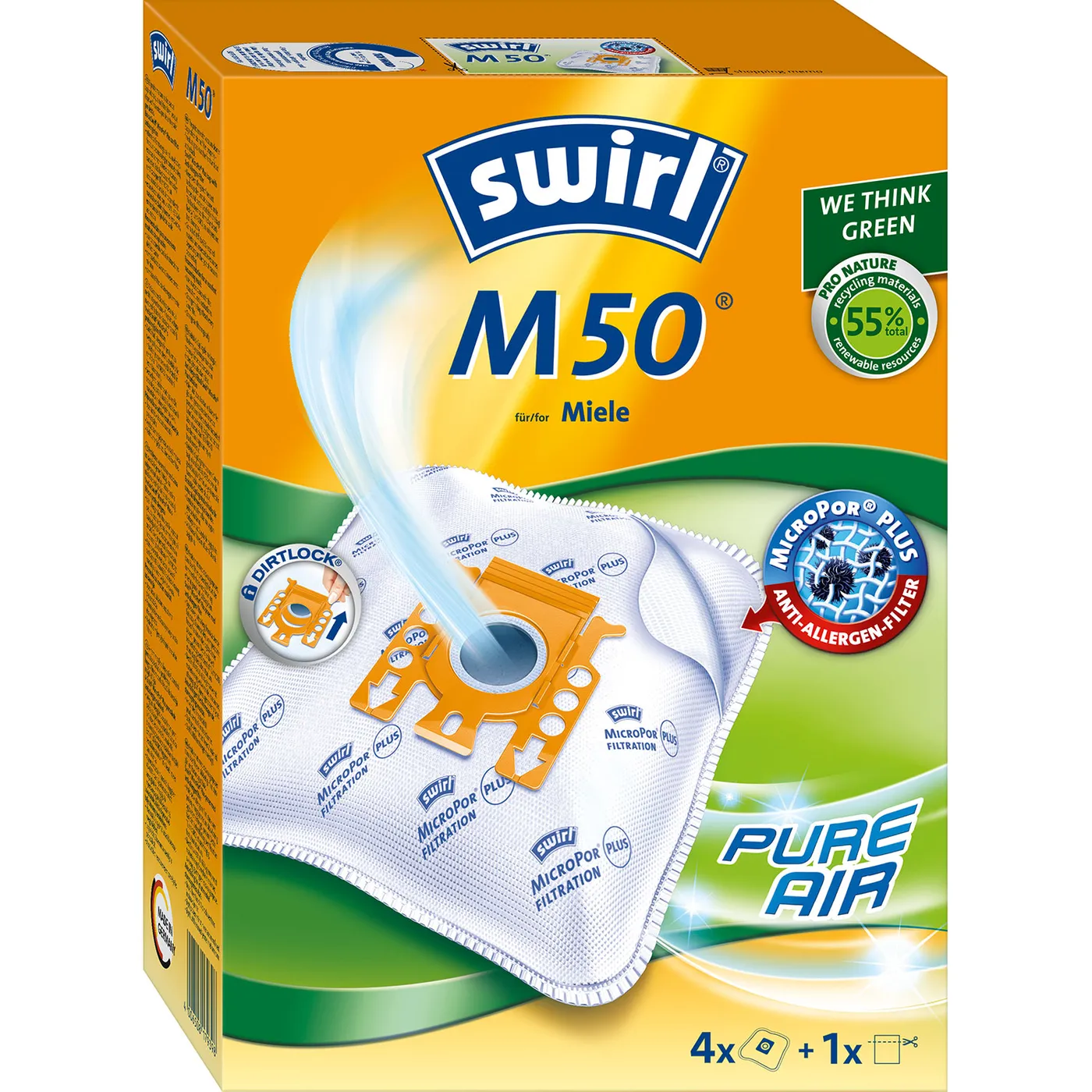 Swirl Swirl Stofzuigerzakken Set M50 Frische Action - 2 zakken + 2 geurparels