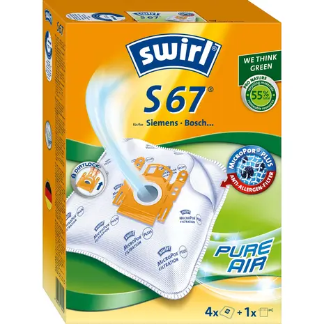 Swirl Swirl Stofzuigerzakken Set S67 Frische Action – 2 zakken + 2 geurparels Swirl Swirl Stofzuigerzakken Set S67 Frische Action – 2 zakken + 2 geurparels