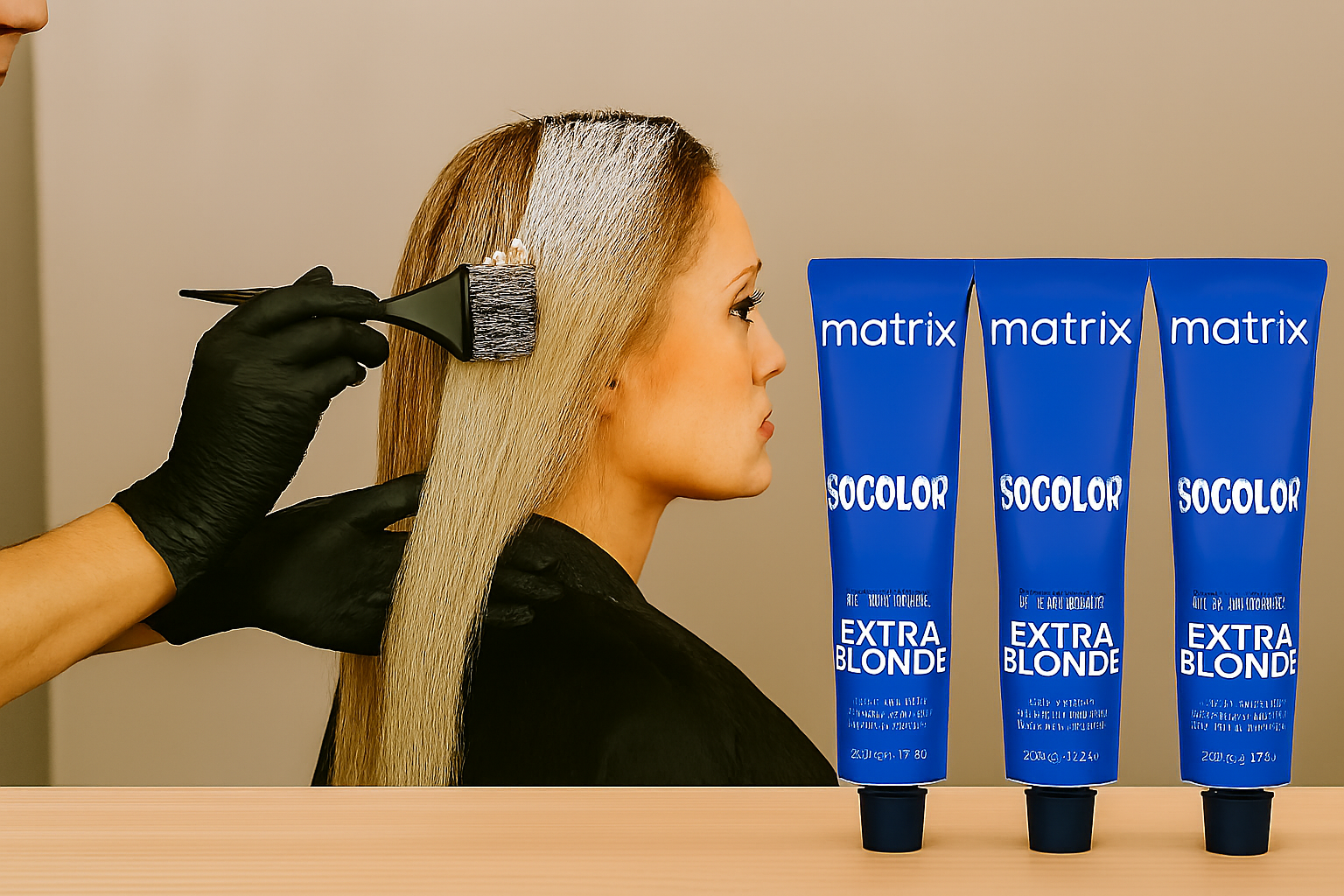 Stralend blond haar met de Matrix-collectie Stralend blond haar met de Matrix-collectie