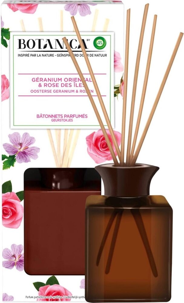 Airwick Air Wick Geurstokjes Botanica Oosterse Geranium & Rozen 80 ml Airwick Air Wick Geurstokjes Botanica Oosterse Geranium & Rozen 80 ml