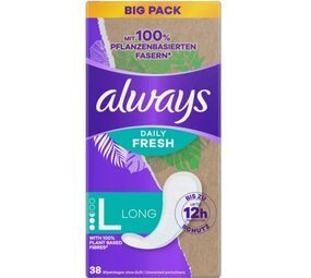 Always Daily Fresh Inlegkruisjes Long, Plantaardige Vezels, 38 Stuks Always Daily Fresh Inlegkruisjes Long, Plantaardige Vezels, 38 Stuks