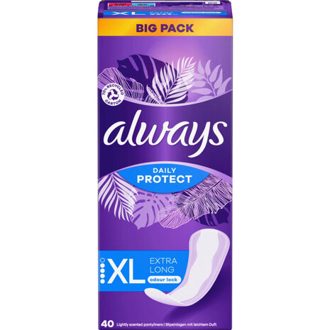 Always Always Daily Protect Inlegkruisjes Extra Long 40 stuks Always Always Daily Protect Inlegkruisjes Extra Long 40 stuks