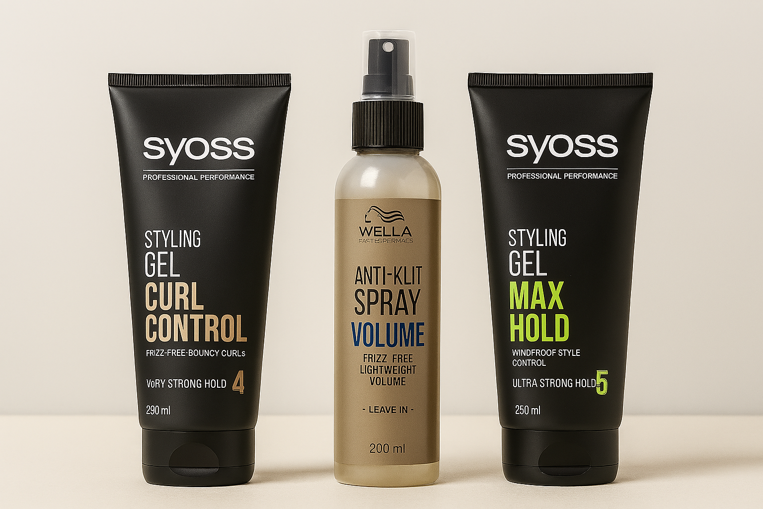 Syoss Stylingproducten | Max Hold, Curl Control & Anti‑Klit Volume