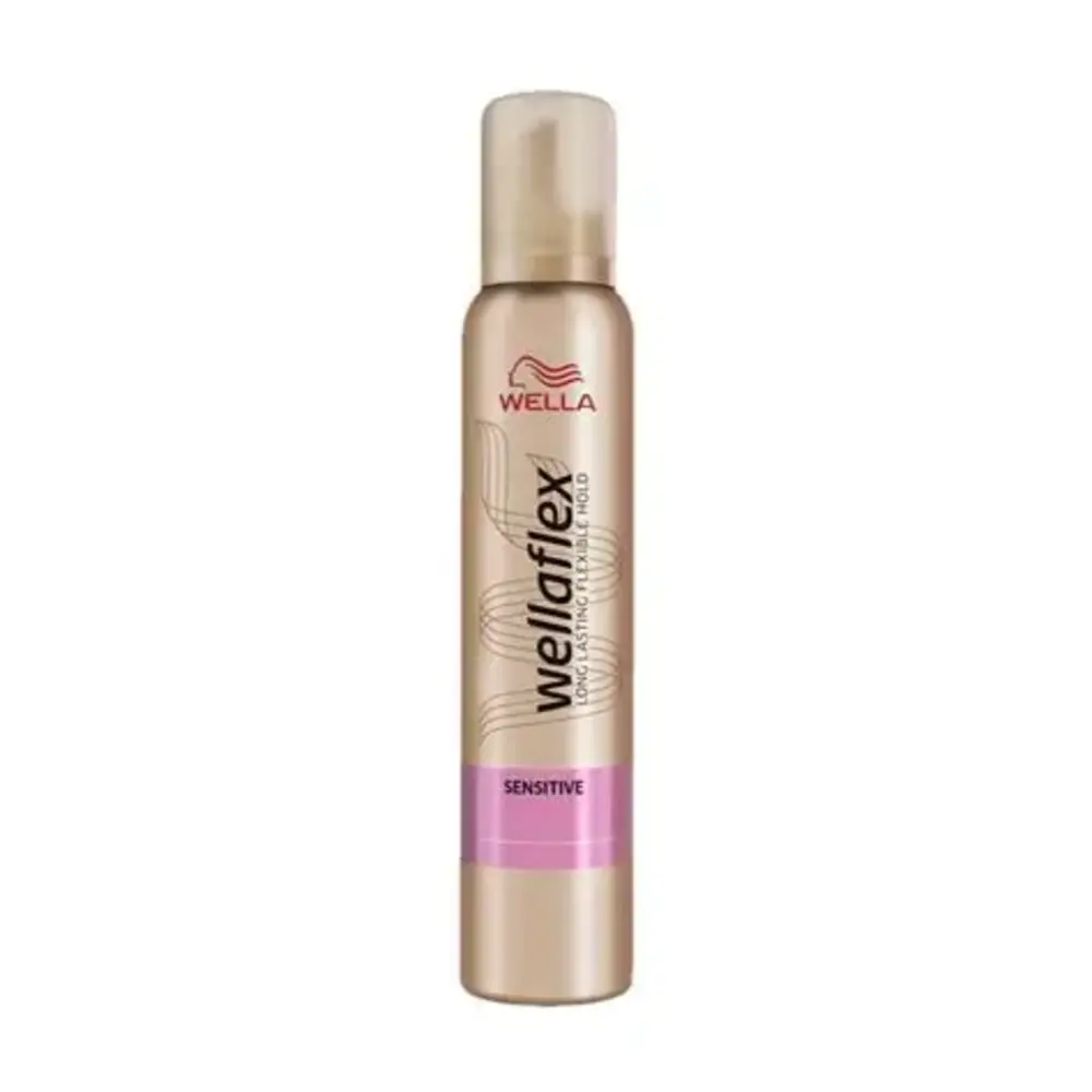 Wella Wellaflex Mousse Sensitive Strong Hold – 200 ml | Sterke Fixatie en Zachte Verzorging voor Gevoelig Haar