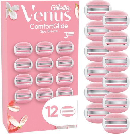Gillette Gillette Venus Comfortglide Spa Breeze XXL 12 stuks – Scheer en verzorg tegelijk Gillette Gillette Venus Comfortglide Spa Breeze XXL 12 stuks – Scheer en verzorg tegelijk