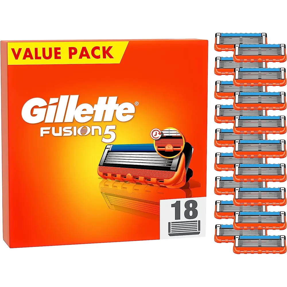 Gillette Gillette Fusion 5 18 Pack – Scheermesjes voor langdurig glad resultaat Gillette Gillette Fusion 5 18 Pack – Scheermesjes voor langdurig glad resultaat