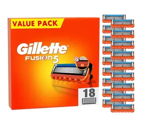Gillette Gillette Fusion 5 18 Pack – Scheermesjes voor langdurig glad resultaat Gillette Gillette Fusion 5 18 Pack – Scheermesjes voor langdurig glad resultaat