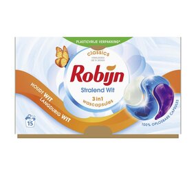 Robijn Robijn Wascapsules 3-in-1 Stralend Wit 15 stuks