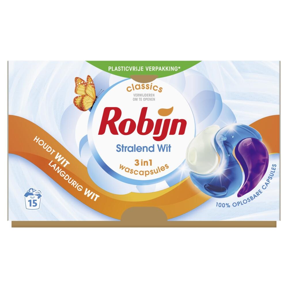 Robijn Robijn Wascapsules 3-in-1 Stralend Wit 15 stuks