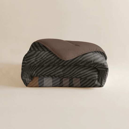 Zelesta Zelesta Royalbed Brown Stripes 140x200 - Dekbed zonder overtrek - met Instopstrook - Wasbaar