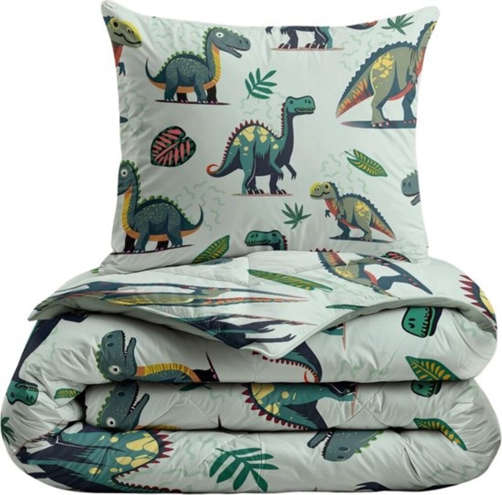 Zelesta Zelesta Comfort Kids Dino 140x200 – Kinderdekbedovertrek - Wasbaar Hoesloos All Year Dekbed