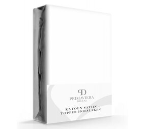 Primaviera Primaviera Deluxe Satijnen Topper Hoeslaken 180x220 – Wit | Luxe Slaapcomfort