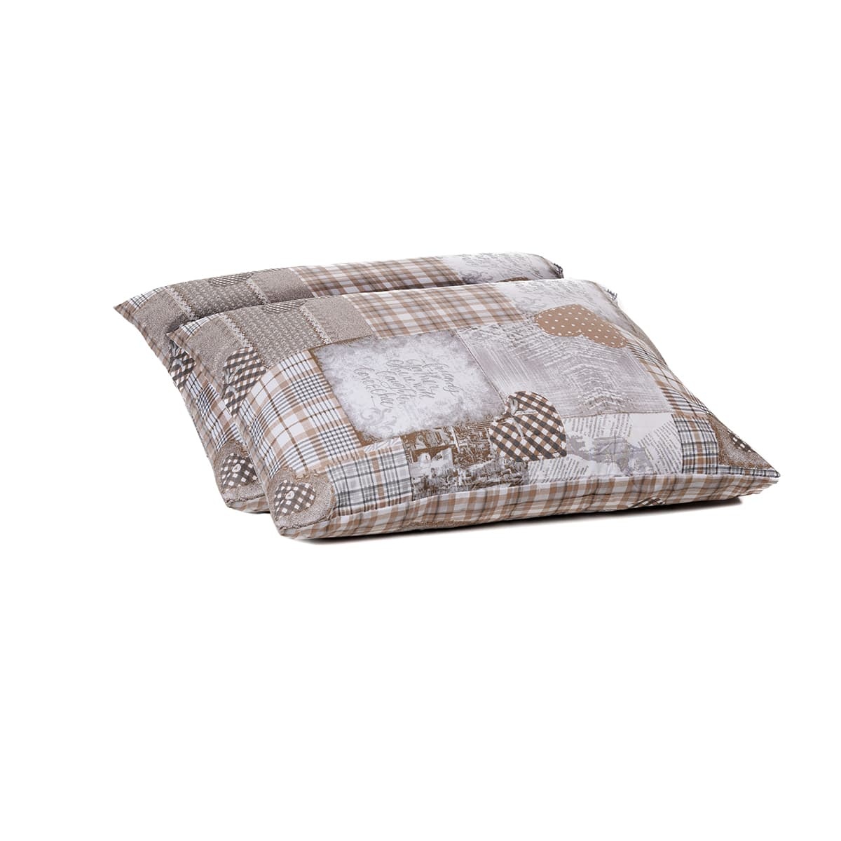 Zelesta Zelesta Wonderbed Kussenslopen Patchwork Hearts - Set van 2 | 80x80 cm