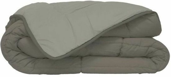 Huismerk Bedrukt Dekbed Hoesloos Wasbaar Zonder Overtrek Eenpersoons - Taupe & Linnen 140x200cm - Ta