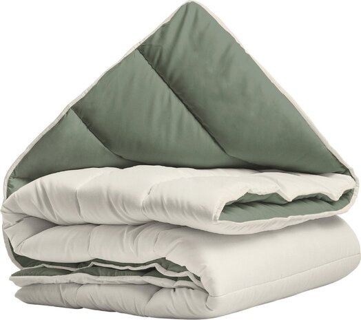 Zelesta Zelesta Everyday Duo Green & Cream 140x200 cm – Hoesloos Dekbed Zonder Overtrek