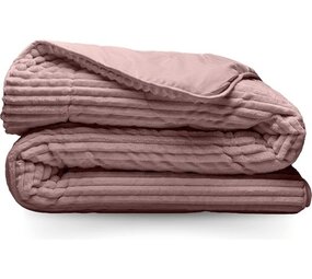 Zelesta Zelesta Groovebed Old Pink 200x200 – Fluffy Geribbeld Teddy Dekbed zonder Overtrek