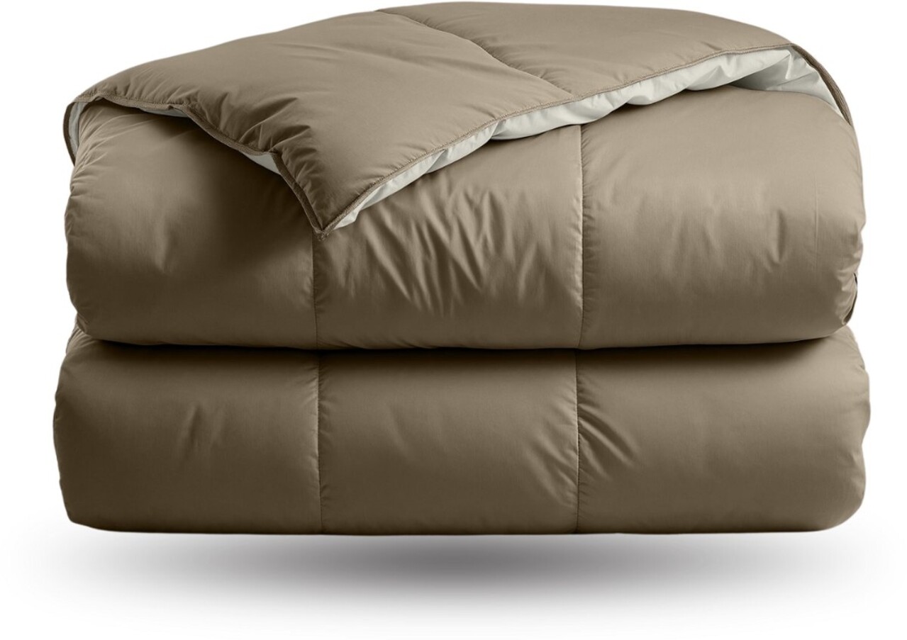 Zelesta Zelesta Deluxe Duo Dream White & Taupe 200x200 – Hoesloos All Year Dekbed met Vaste Overtrek
