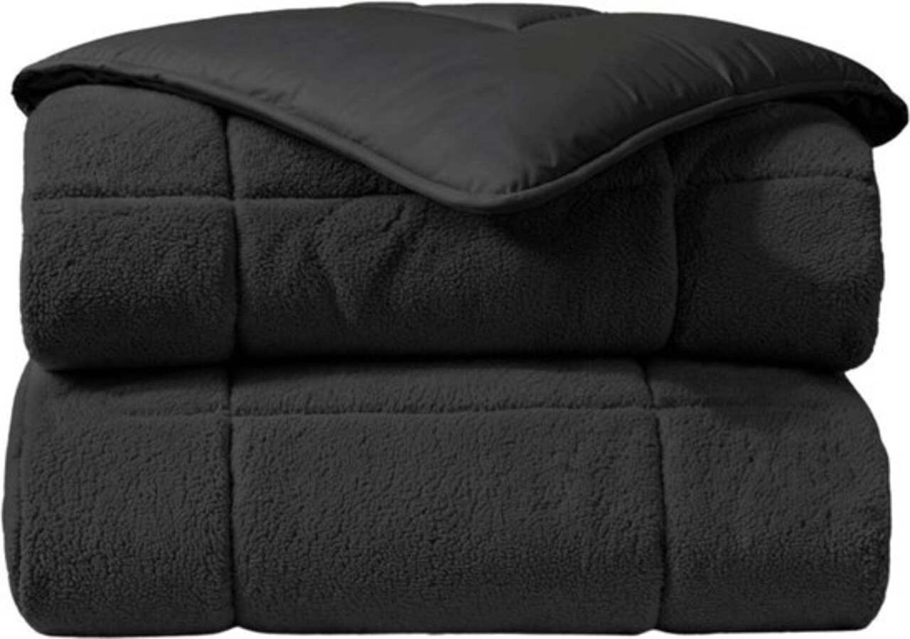 Zelesta Zelesta Teddybed Antraciet 240x200 – Fluffy comfort met teddy dekbedovertrek