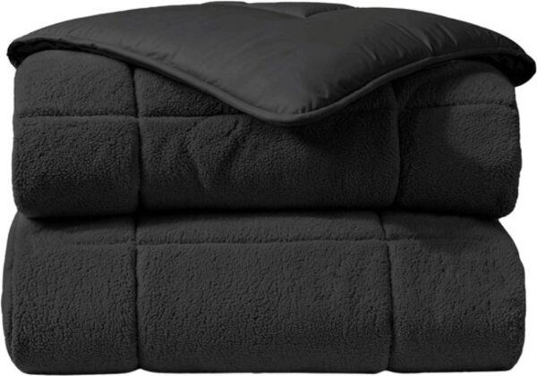 Zelesta Zelesta Teddybed Antraciet 240x200 – Fluffy comfort met teddy dekbedovertrek