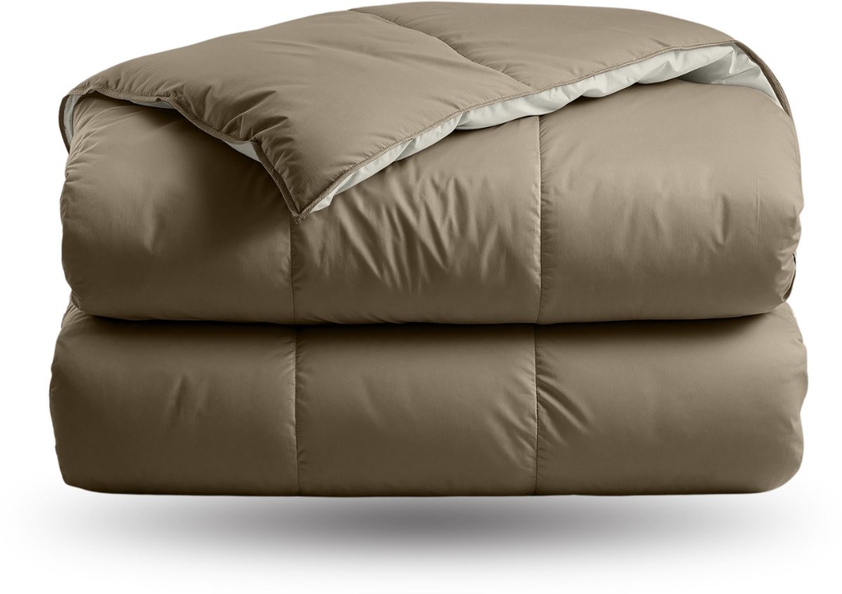 Zelesta Zelesta Deluxe Duo Dream Anthracite & Taupe 240x200 - Wasbaar hoesloos dekbed met percal katoen