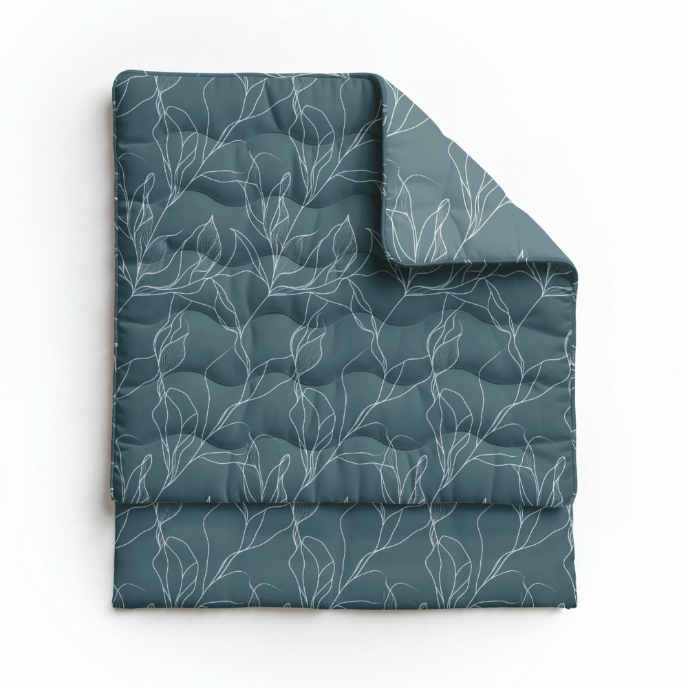 Zelesta Zelesta Pure Design White Leaves 240x200 - Katoenen dekbed zonder overtrek - Met instopstrook - Wasbaar dekbed - Hoesloos dekbed - 2 in 1 Dekbed met vaste overtrek