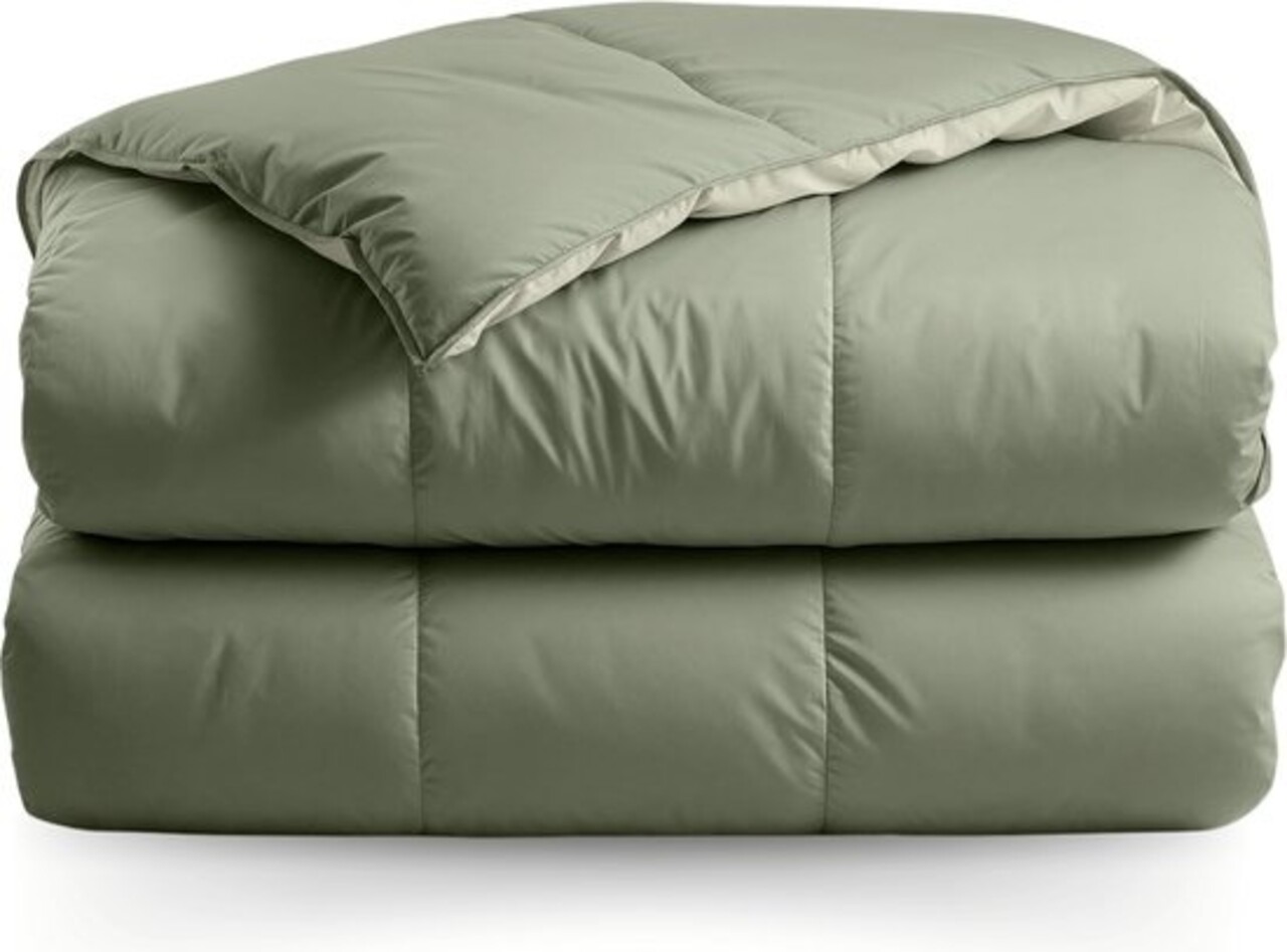 Zelesta Zelesta® Deluxe Duo Olive & Mint 240x200 - Dekbed zonder overtrek - 30 dagen proefslapen - Eco Cloud vulling - Wasbaar hoesloos dekbed - Bedrukt dekbed - Percal katoen dekbed - All Year Winterdekbed & Zomerdekbed
