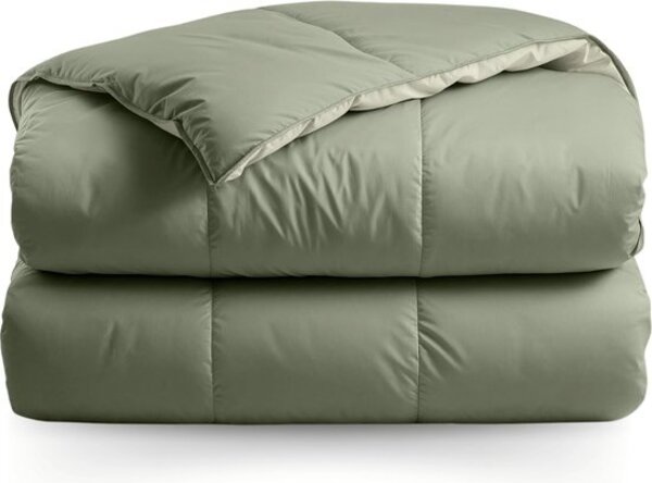 Zelesta Zelesta® Deluxe Duo Olive & Mint 240x200 - Dekbed zonder overtrek - 30 dagen proefslapen - Eco Cloud vulling - Wasbaar hoesloos dekbed - Bedrukt dekbed - Percal katoen dekbed - All Year Winterdekbed & Zomerdekbed