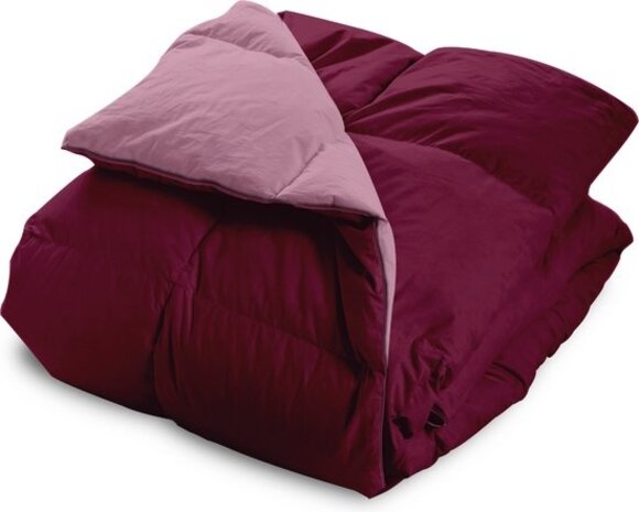 Zelesta Zelesta® Wonderbed Cotton Down Pink & Red Wine 240x220cm - Dekbed zonder overtrek - 30 dagen proefslapen - Wasbaar hoesloos dekbed - EcoCloud vulling - Donsdekbed - Bedrukt dekbed - All year zomerdekbed & winterdekbed