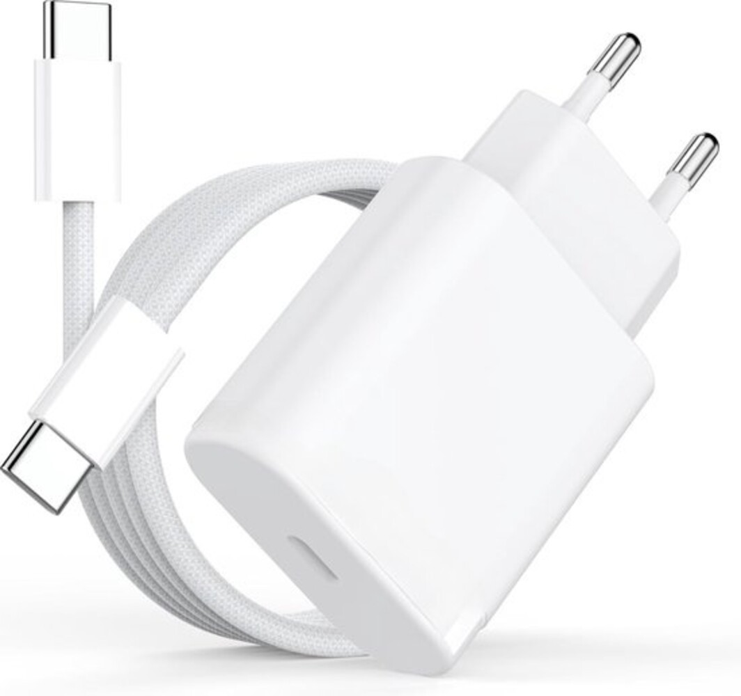Huismerk 2x Usb-c Adapter + 2 kabels (wit) Huismerk 2x Usb-c Adapter + 2 kabels (wit)