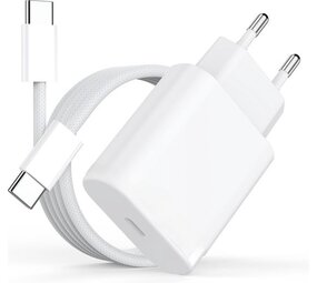 Huismerk 2x Usb-c Adapter + 2 kabels (wit)