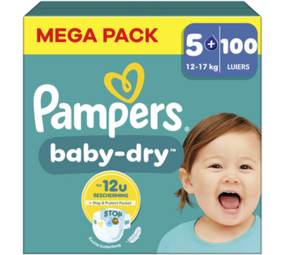 Pampers Pampers - Baby Dry - Maat 5+ - Mega Pack - 100 Stuks - 12-17 kg Pampers Pampers - Baby Dry - Maat 5+ - Mega Pack - 100 Stuks - 12-17 kg