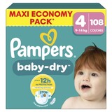 Pampers Pampers Baby Dry NR4 Maxi Pack - 108 Stuks Pampers Pampers Baby Dry NR4 Maxi Pack - 108 Stuks