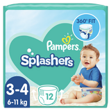 Pampers Pampers Splashers Broekjes 3-4 Jaar 6-11KG - 12st. Pampers Pampers Splashers Broekjes 3-4 Jaar 6-11KG - 12st.