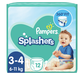Pampers Pampers Splashers Broekjes 3-4 Jaar 6-11KG - 12st. Pampers Pampers Splashers Broekjes 3-4 Jaar 6-11KG - 12st.