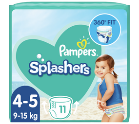 Pampers Pampers Splashers Broekjes 4-5 Jaar 9-15KG 11st Pampers Pampers Splashers Broekjes 4-5 Jaar 9-15KG 11st