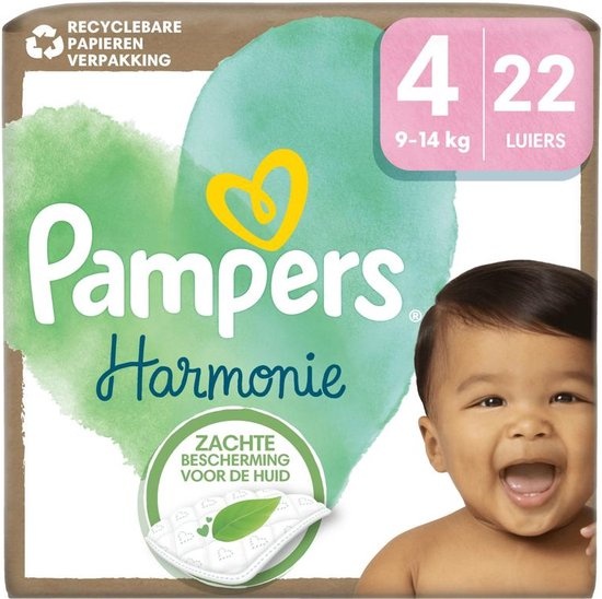 Pampers Harmonie - 22 Luiers - tot 12 uur droog - Recyclebaar papieren verpakking