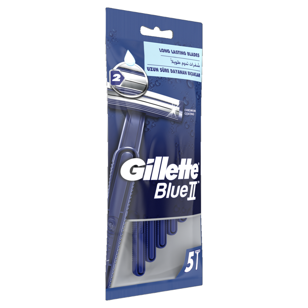 Gillette Gillette Blue2 Wegwerp Scheermesjes - 5 Stuks voor een comfortabele en schone scheerervaring Gillette Gillette Blue2 Wegwerp Scheermesjes - 5 Stuks voor een comfortabele en schone scheerervaring