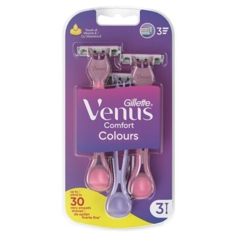 Gillette Gillette Simply Venus 3-blades Disposable Razor - 3 Stuks voor een Soepele Scheerervaring
