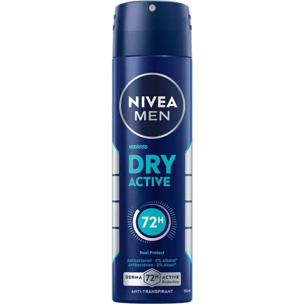 Nivea Nivea Deospray Men Dry Active 150ml - Langdurige Bescherming en Frisse Geur Nivea Nivea Deospray Men Dry Active 150ml - Langdurige Bescherming en Frisse Geur