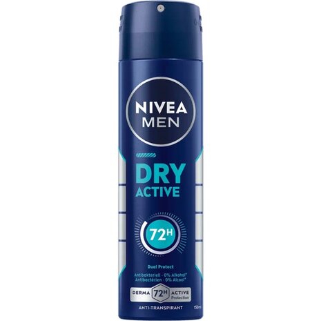 Nivea Nivea Deospray Men Dry Active 150ml - Langdurige Bescherming en Frisse Geur Nivea Nivea Deospray Men Dry Active 150ml - Langdurige Bescherming en Frisse Geur