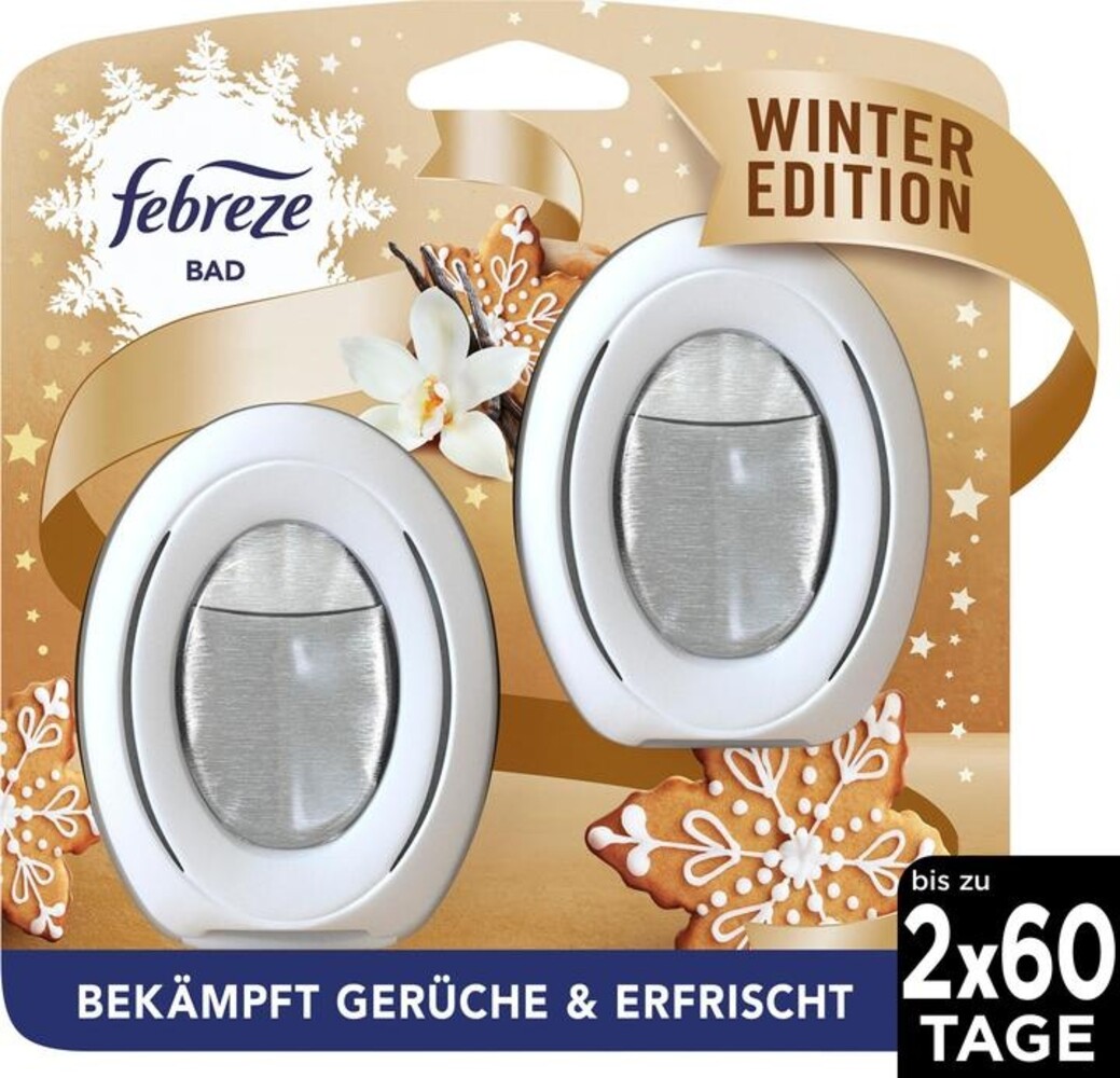 Febreze Febreze Bad Luchtverfrisser Vanille - Verfris je badkamer met de heerlijke geur van vanille (2x8ml) Febreze Febreze Bad Luchtverfrisser Vanille - Verfris je badkamer met de heerlijke geur van vanille (2x8ml)