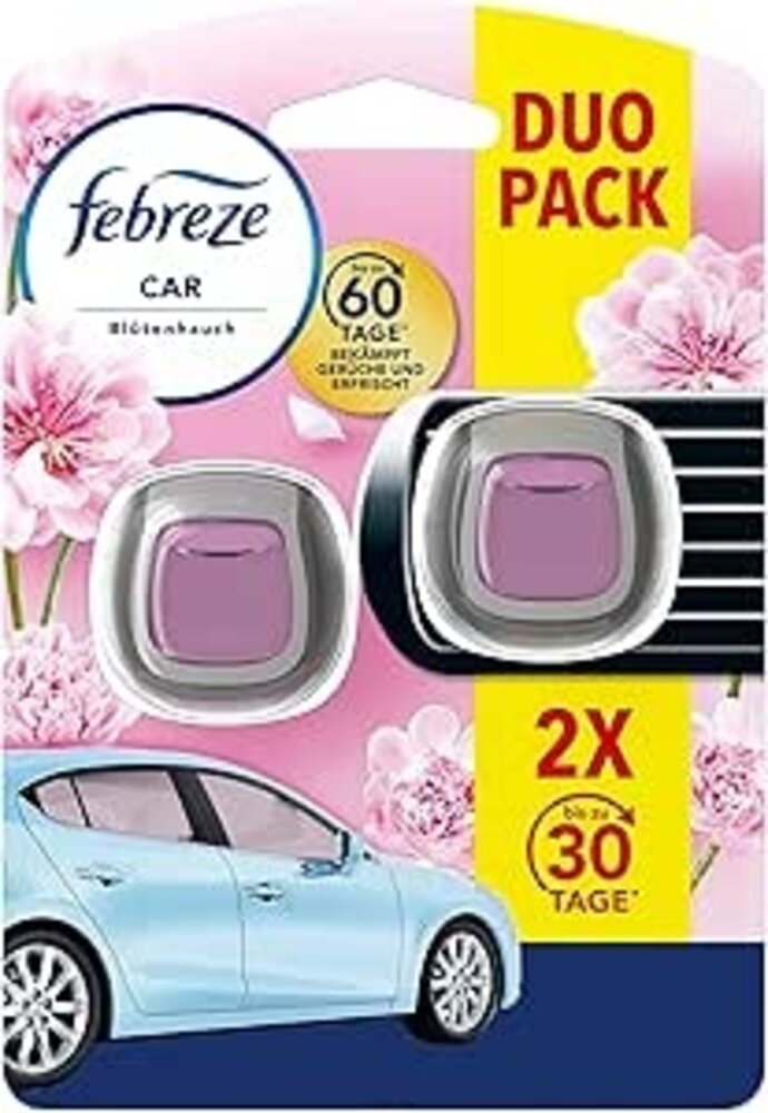 Febreze Febreze Car Bloesemgeur 2x2ml - Breng een aangename geur in uw auto met de verfrissende bloesemgeur Febreze Febreze Car Bloesemgeur 2x2ml - Breng een aangename geur in uw auto met de verfrissende bloesemgeur