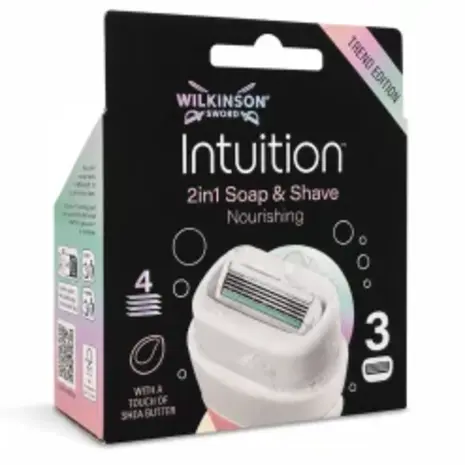 Wilkinson Wilkinson Sword Intuition Soap And Shave Nourishing Navulmesjes 3-Pack - Zorg voor een Zijdezachte Huid Wilkinson Wilkinson Sword Intuition Soap And Shave Nourishing Navulmesjes 3-Pack - Zorg voor een Zijdezachte Huid