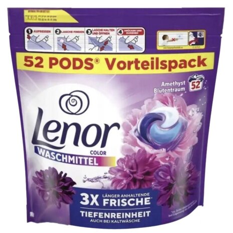 Lenor Lenor All-in-one Pods Amethyst - 52 Wasbeurten voor een frisse geur en stralende was